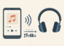 Illustration Codec beim Musikstreaming zwischen Smartphone und Kopfhörern