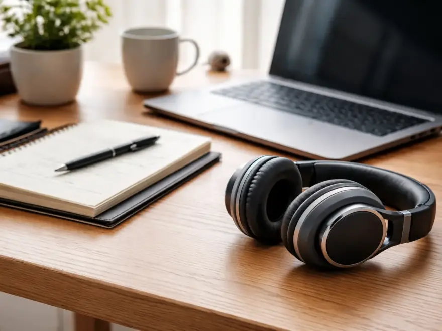 Arbeitsplatz mit Kopfhörer – Technik und Klang verständlich erklärt