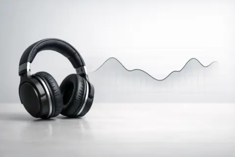 Frequenzgang eines Kopfhörers als Kurvendarstellung zur Messung von Bass, Mitten und Höhen